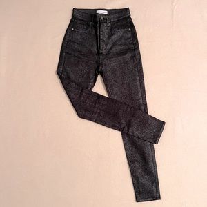 LOFT Black Sparkle, High Waist Skinny Jeans, 00/24P